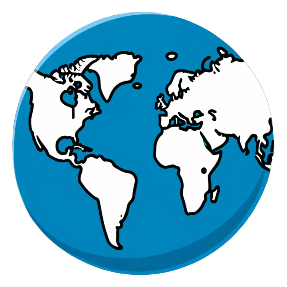 Vavinews logo with globe, world map, international news theme sticker