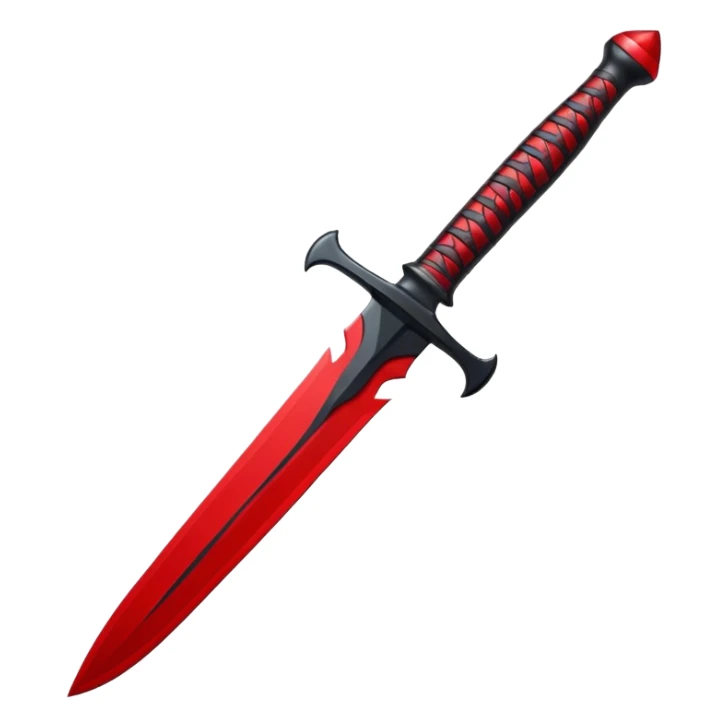iOS sticker, ritual dagger, red blade, black handle, minimal sticker