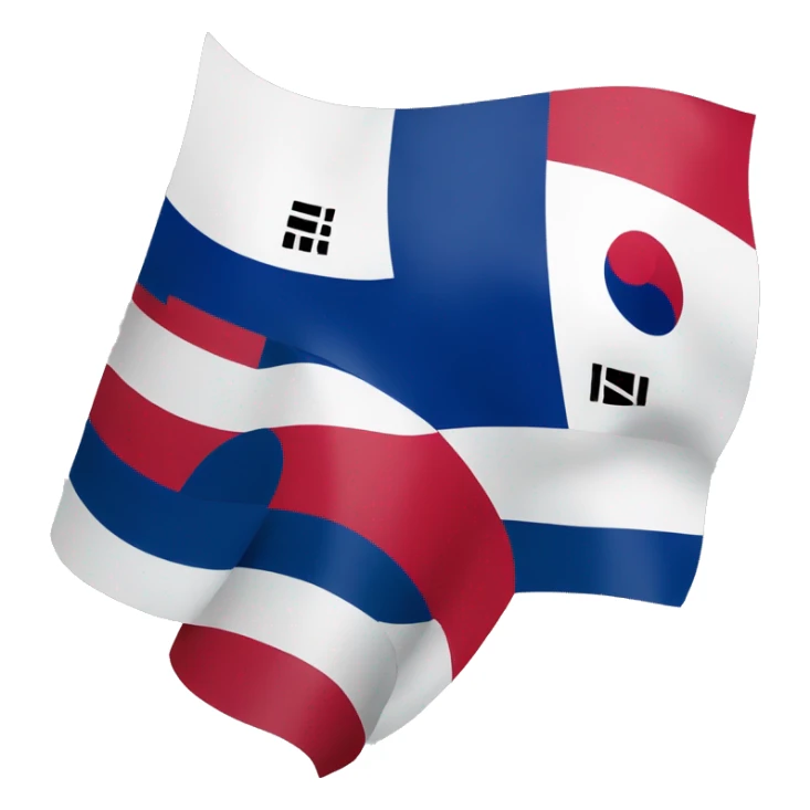 Korean and Dominican Republic flag  sticker