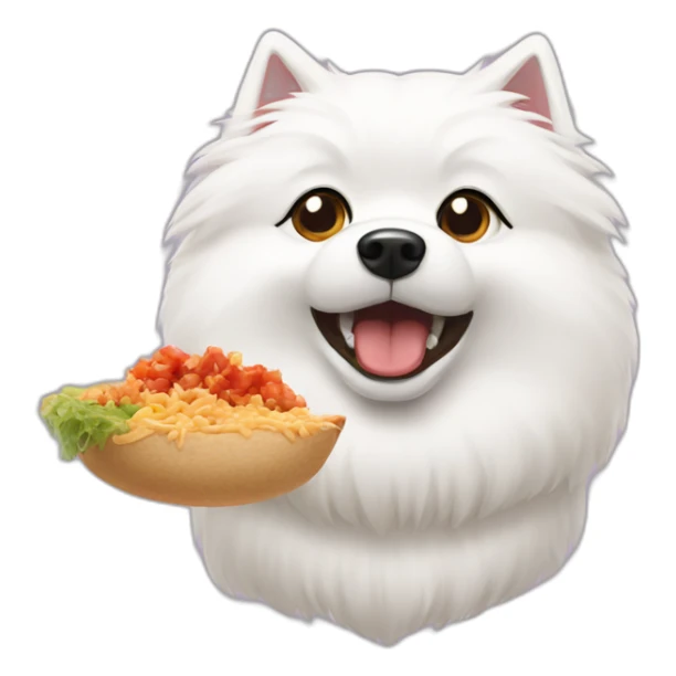 japanese spitz eat some food very angry sticker