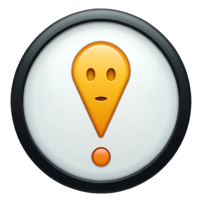 2 exclamation marks in a circle with white colour and its background in light blue colour sticker