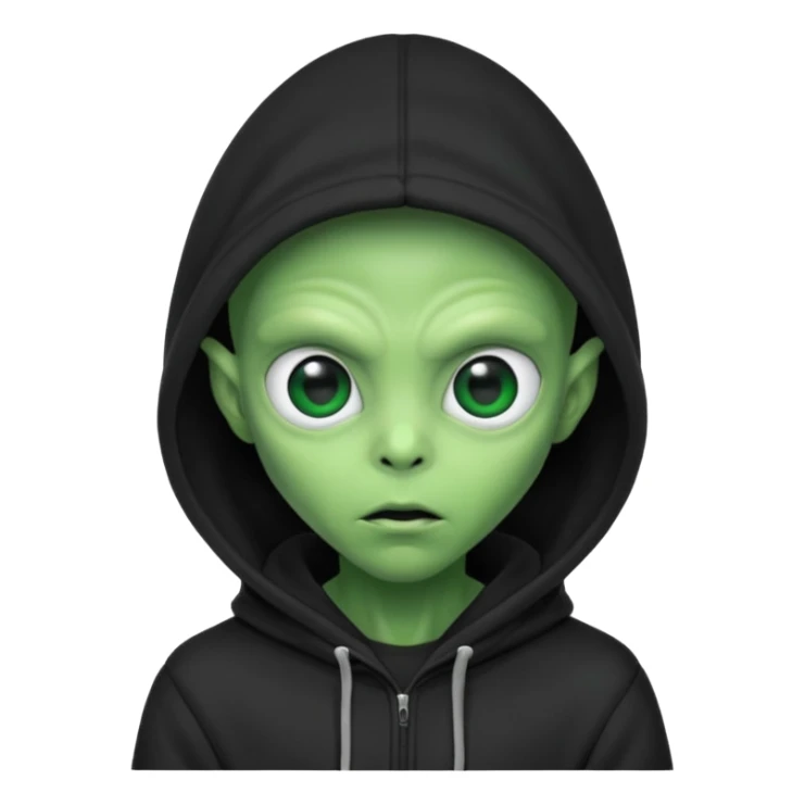 a portrait of aliens wear black hoodie sticker