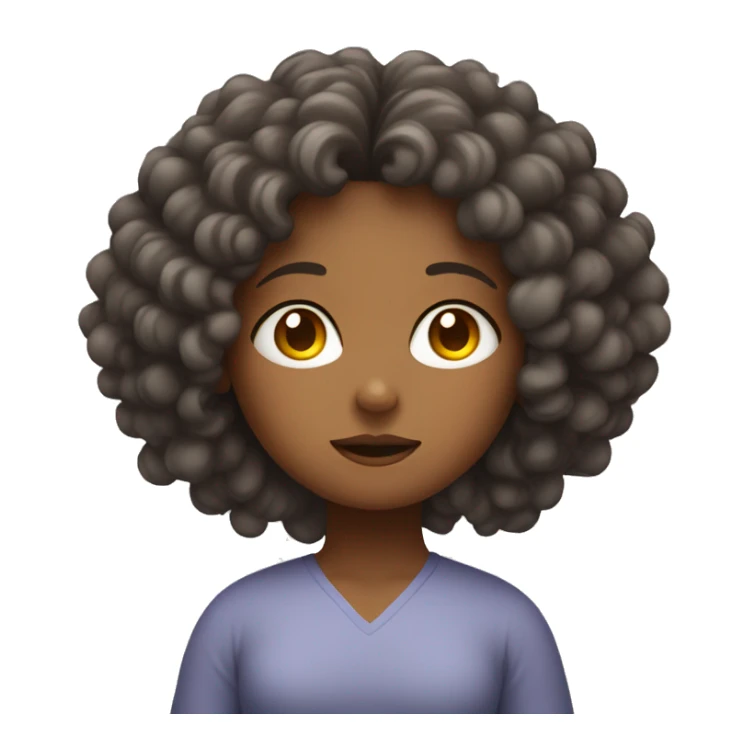 girl with curly hair meditating sticker