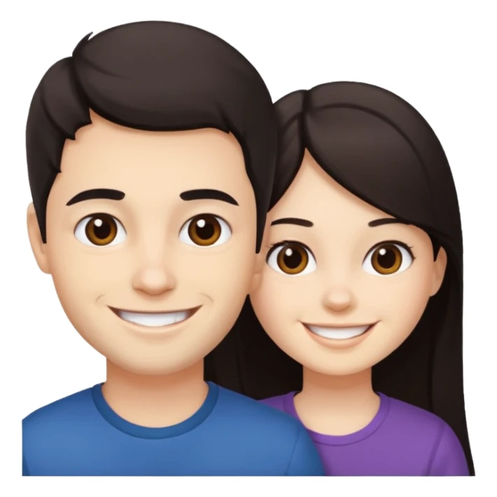 Brother ans sister, white skin, dark hair sticker