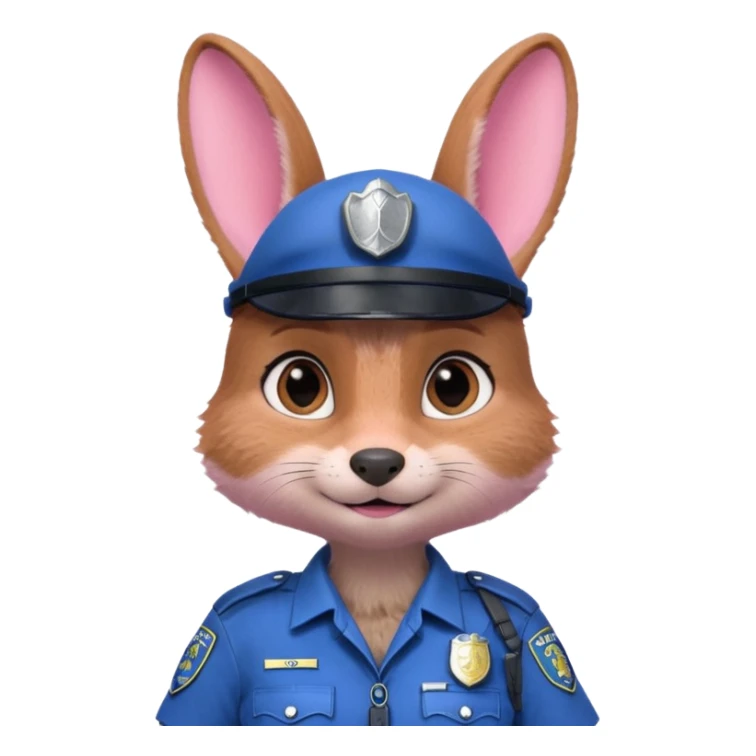 judy hopps with police suit from zootopia, pixar sticker