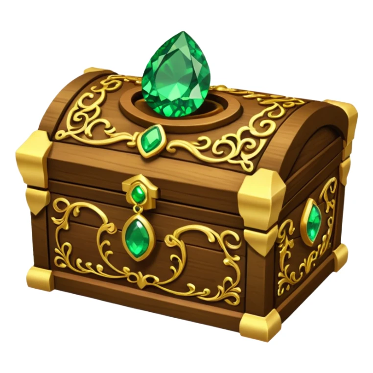 tresure box with motifs with green gem sticker