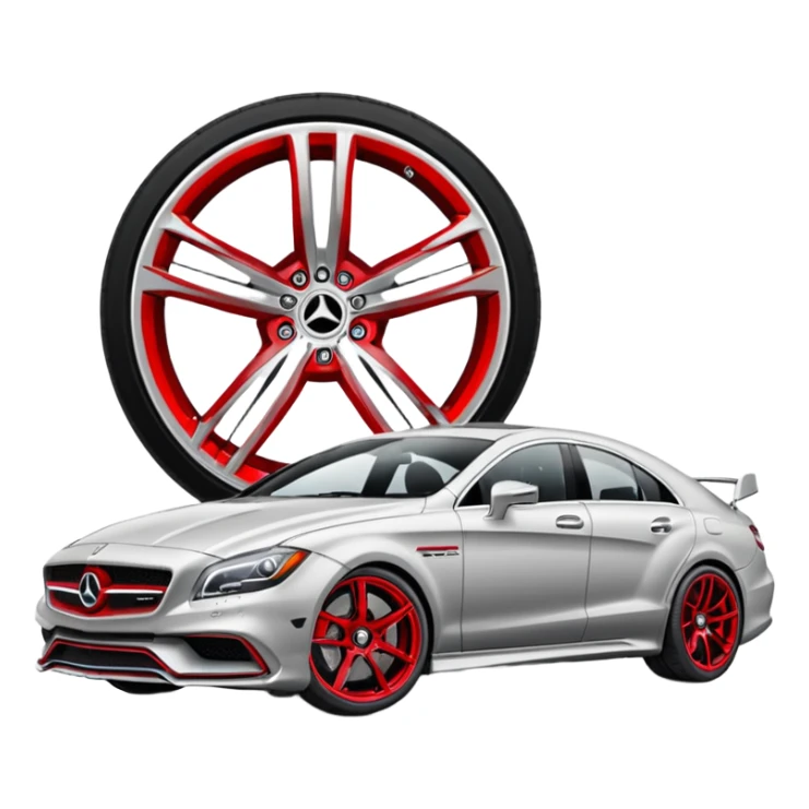 cls63s 2016 in light silver and red calipers sticker