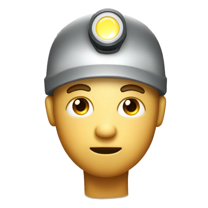 A face with a real flashlight on his head, with tired face sticker