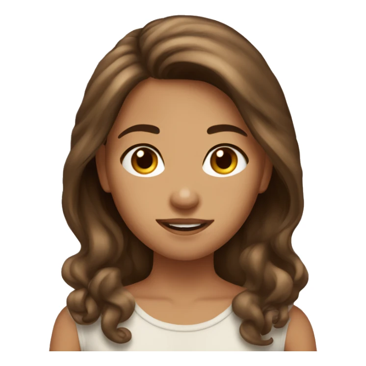 Brown hair girl tan skin faces sticker