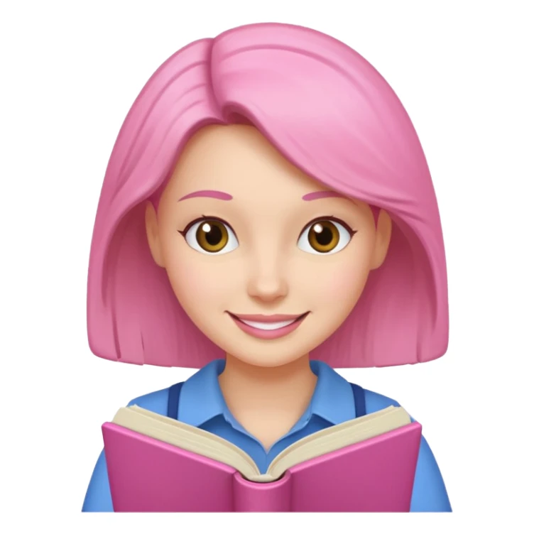 WOMEN reading a pink book emoji sticker