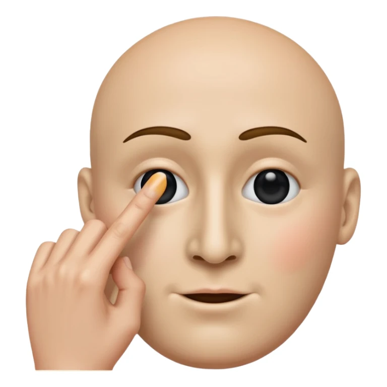 A classic emoji nose, no face, with a pointer finger touching the tip of it sticker