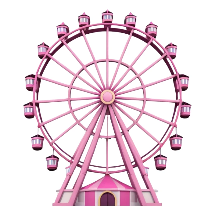 mix light pink dark pink and white girly theme park Ferris wheel sticker
