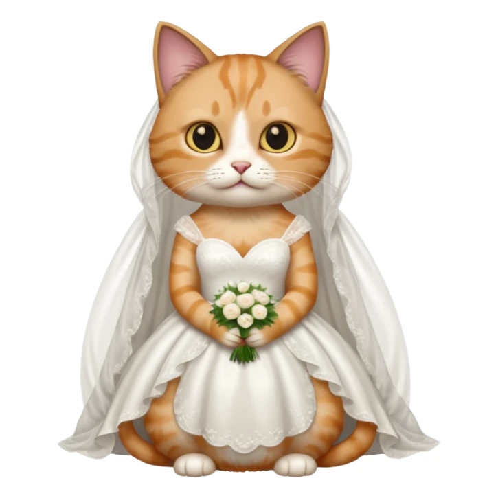 cat in a wedding dress sticker