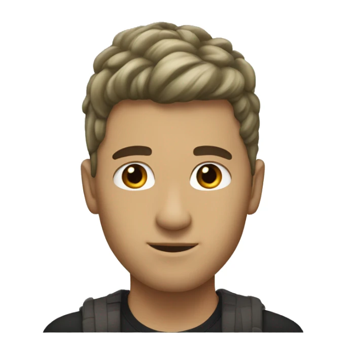 basic white guy with dark fohawk hair and olive skin sticker