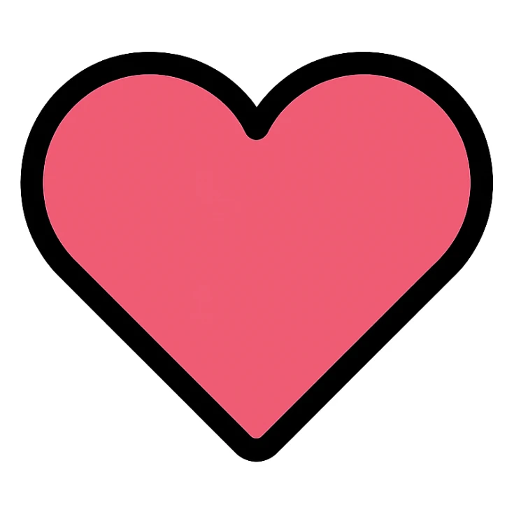 heart icon with color outline sticker