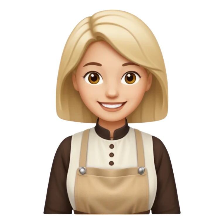 Hold. Women painting smilling tablier sticker