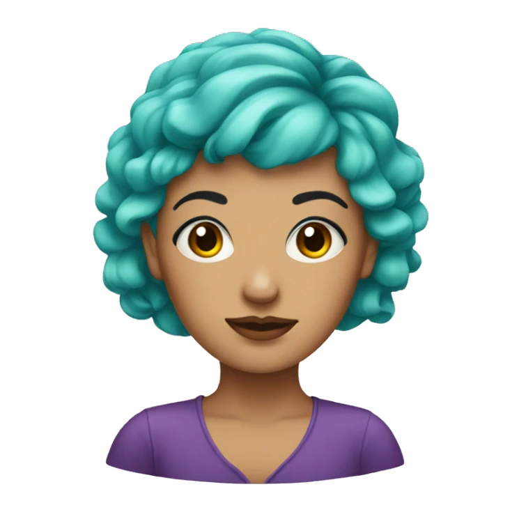 Turquoise hair lady with dark eyebrows  sticker