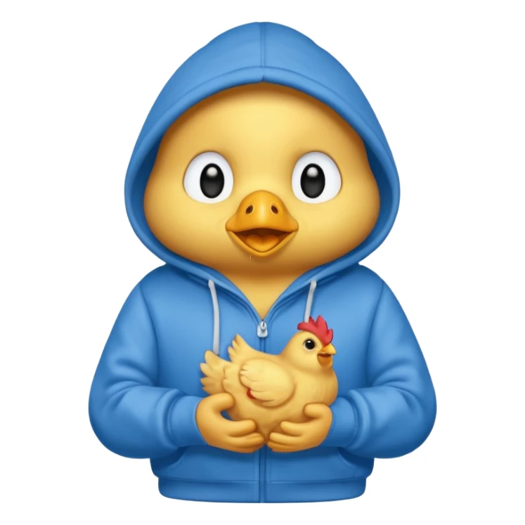 Chicken plush in hoodie sticker
