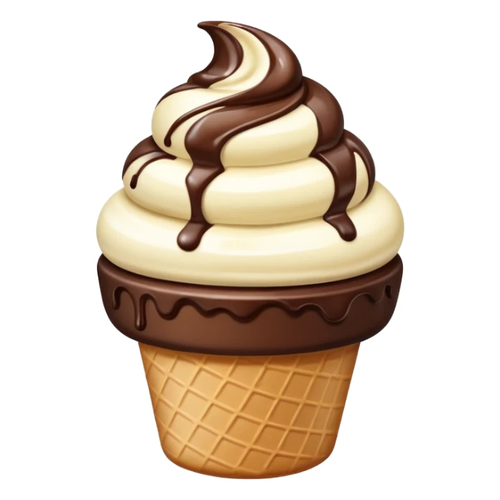 melted white and dark chocolate ice cream sticker