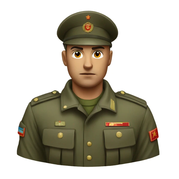 realistic ussr soldier serious with military takes sticker