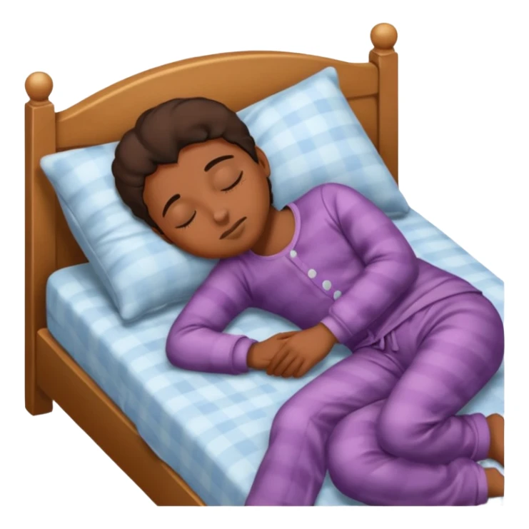 A lazy emoji, a person sleeping on a bed sticker