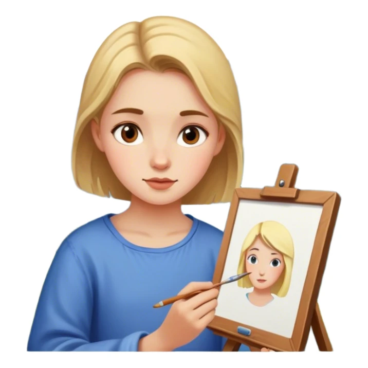 girl paints copy from life in the mountains sticker