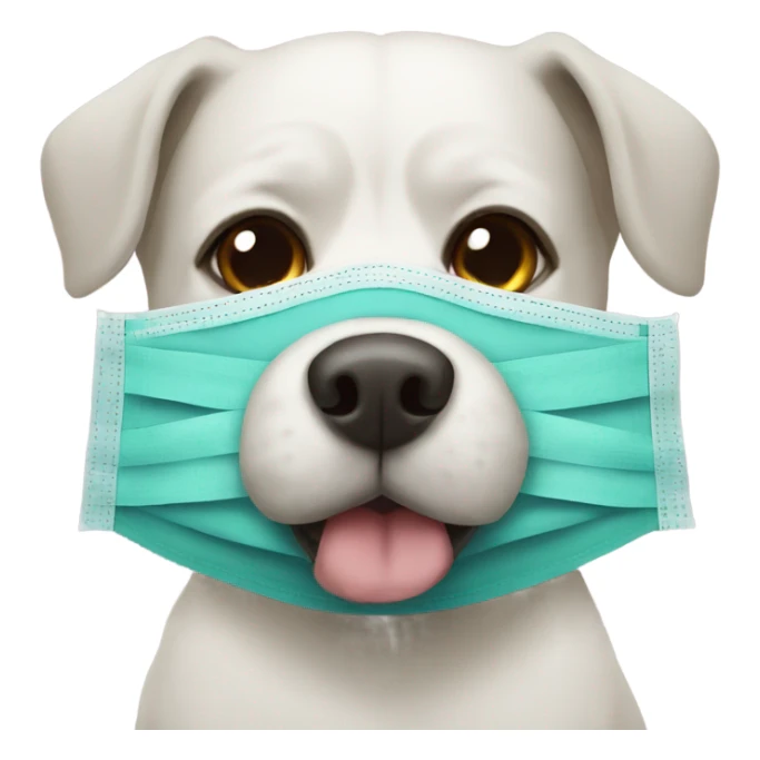 Surgical mask on dog sticker