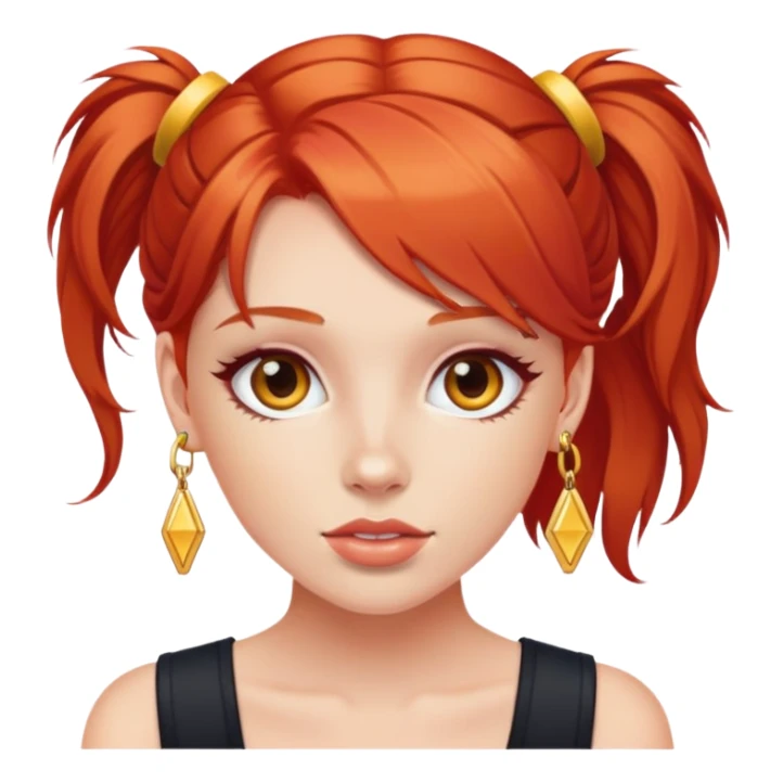 red-haired girl with y2k accessories sticker