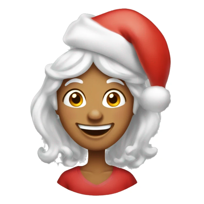 Create a laughing Santa mama claus emoji  sticker