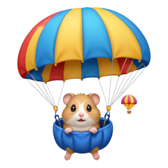 hamster riding parachute sticker