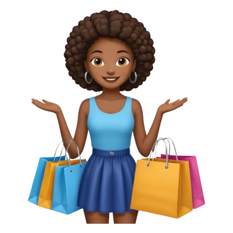 black girl holding shopping bags  sticker