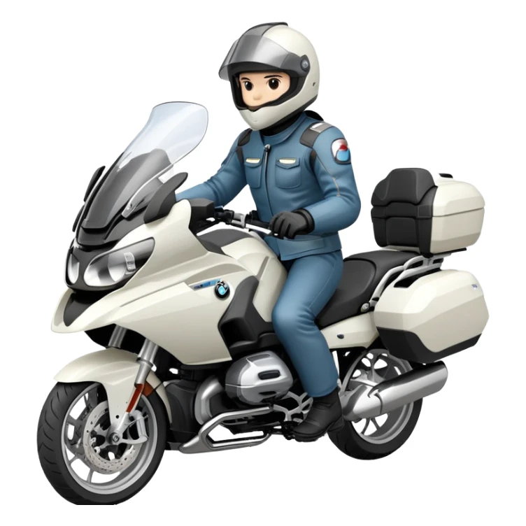 BMW R 1200 RT touring motorcycle with rider sticker