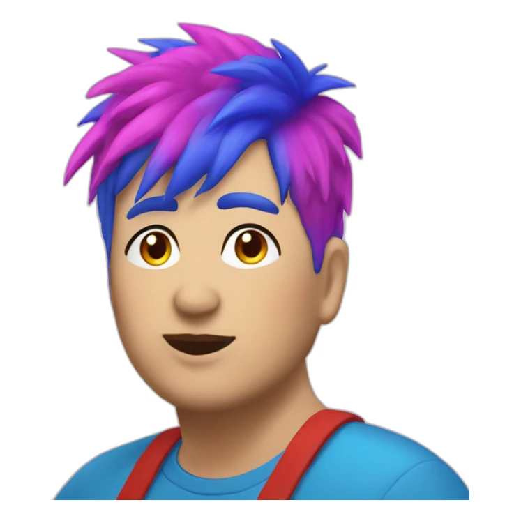 Older fat lesbian Chilean very short spiky bright blue hair sticker