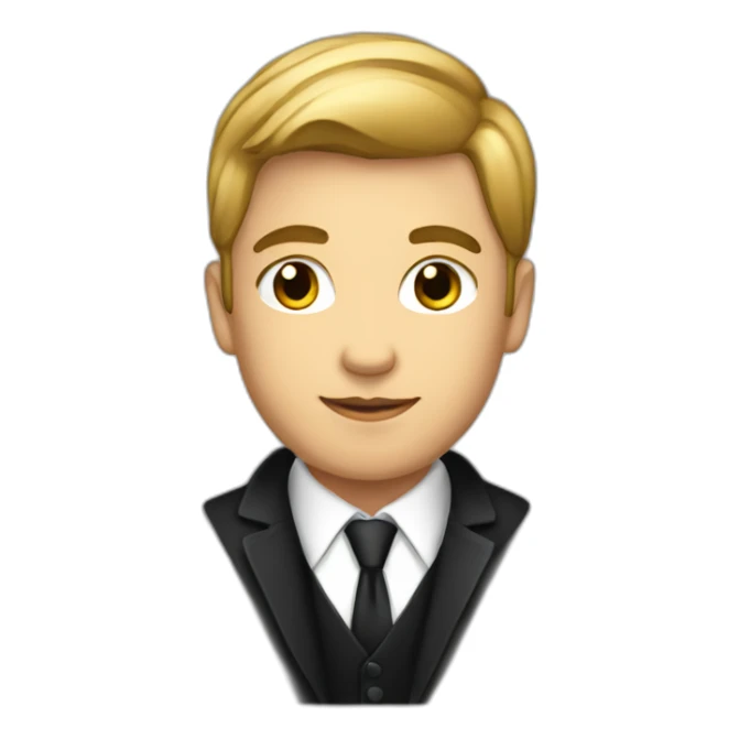 Posh-boy-with-black-suit-managing-contract sticker