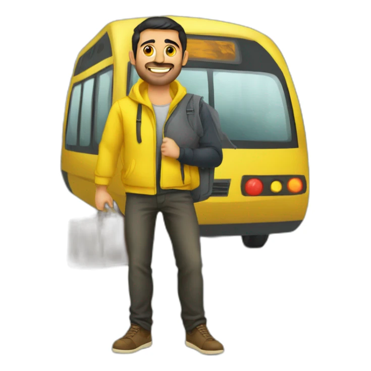 Armenian men in yellow clothing in public trasnport sticker