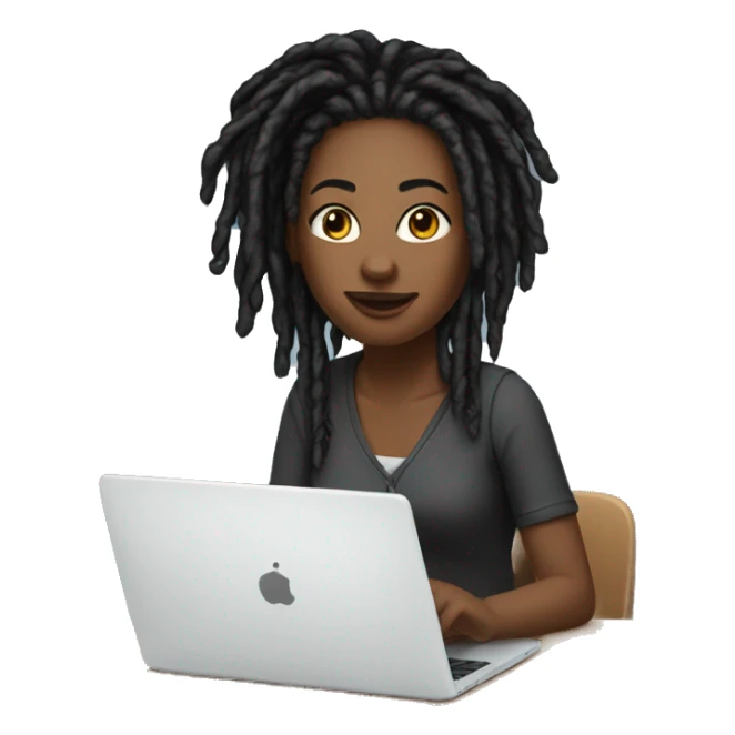 startup-designer-with-laptop-young-black-woman-short-dreads sticker