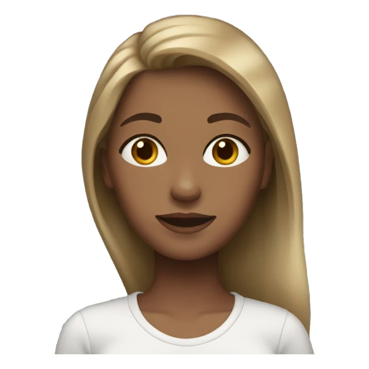 girl with brown hair with blonde tips  sticker