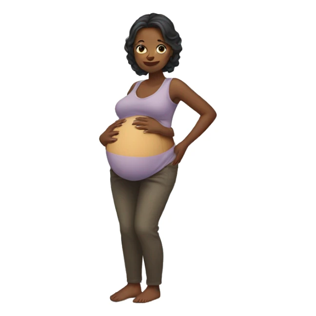 pregnant woman holding her belly sticker