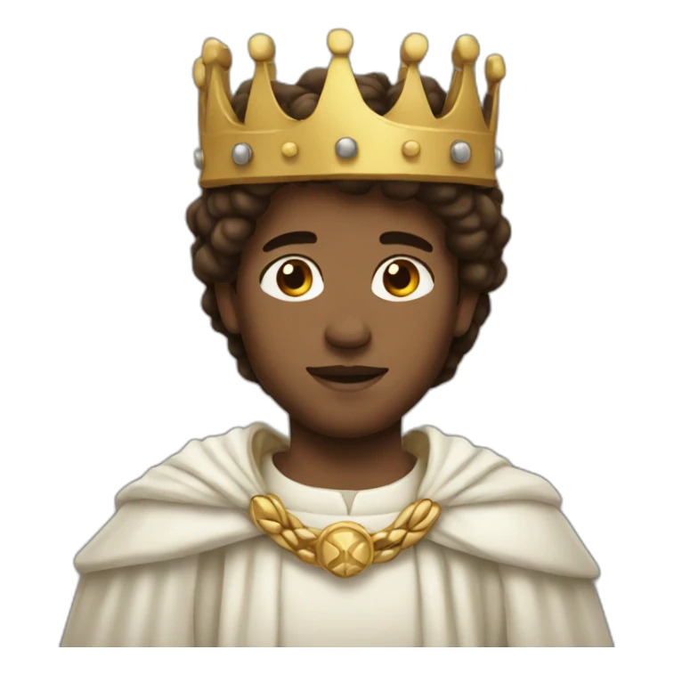 White young king with brown hair sticker