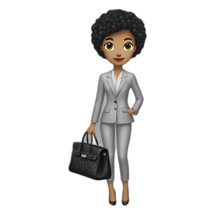 suit Chanel girl with Birkin bag sticker