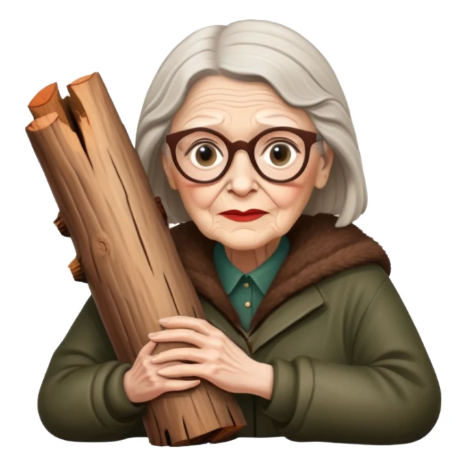 The old Log Lady from Twin Peaks serie with her log in her arms sticker