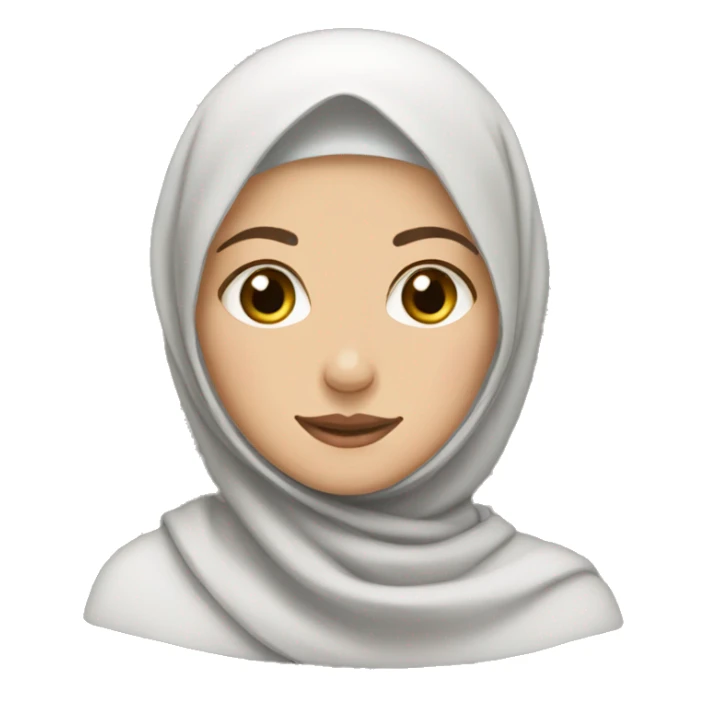 A girl with Hijaab with a fair skin tone sticker