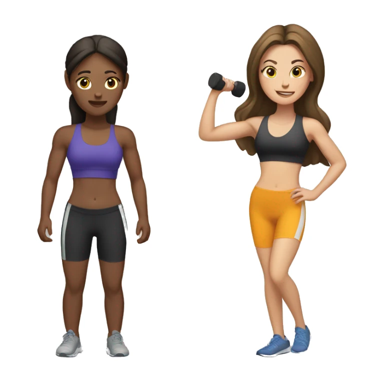 Two brunette white girls working out sticker