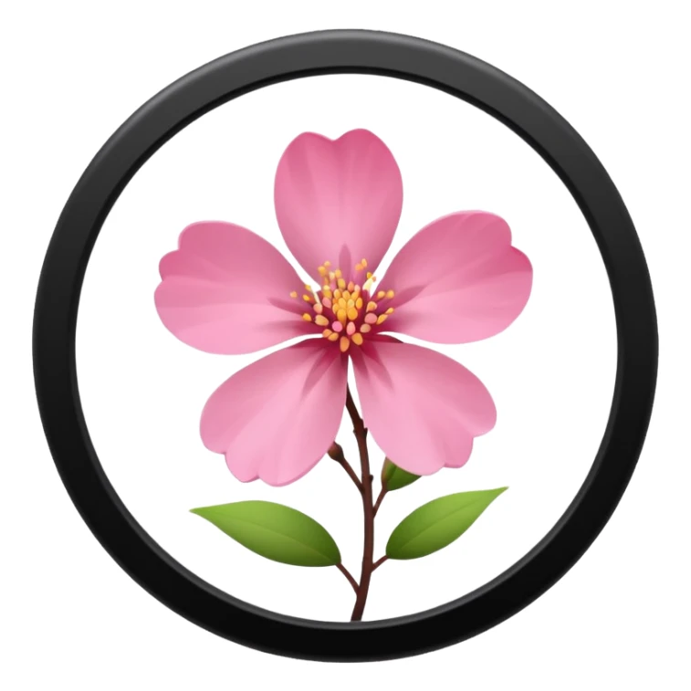 pink girly framed photo of a blossom sticker