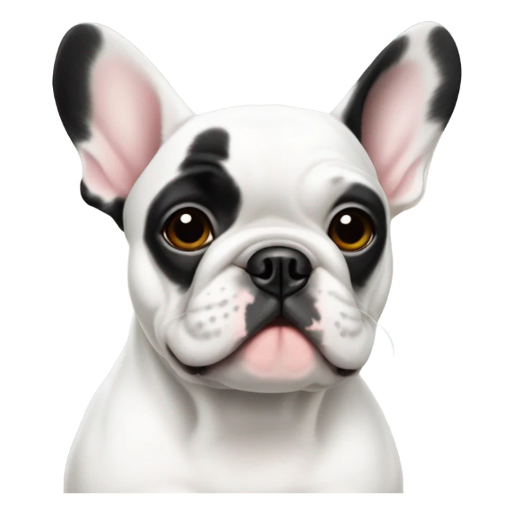 French bulldog white with black spot sticker