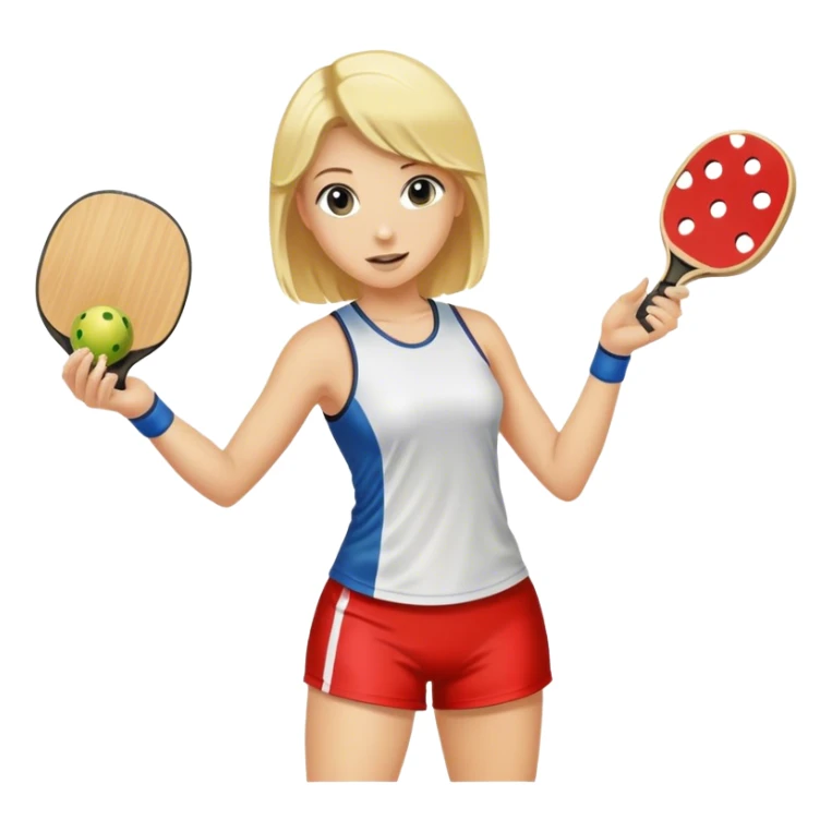 Woman with blond hair playing pickleball sticker