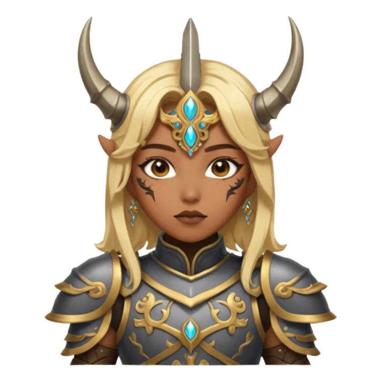 Rumi from K-pop demon hunters brown blonde hair sticker