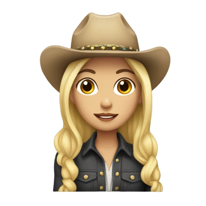 Caucasian cowgirl with black hair sticker