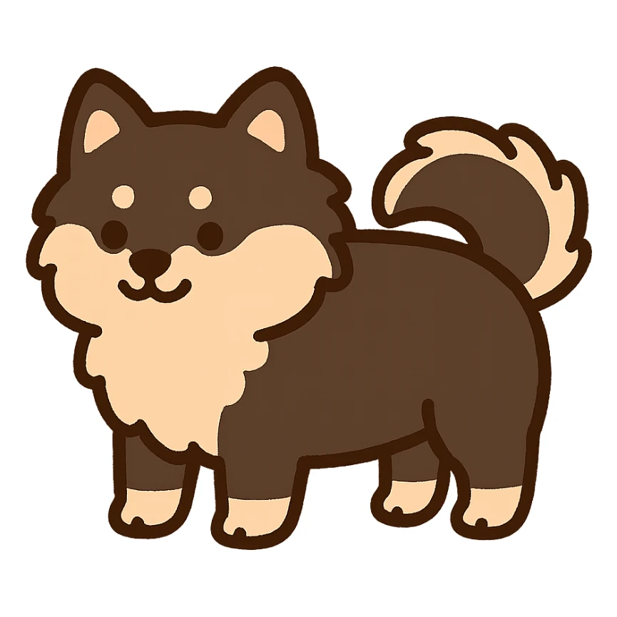 pusheen-style finnish lapphund puppy sticker