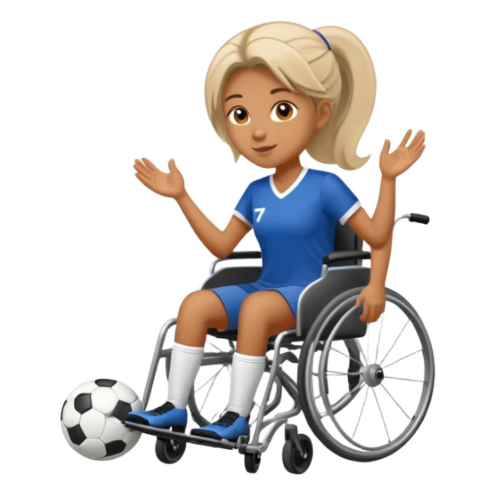 woman in wheelchair playing soccer sticker